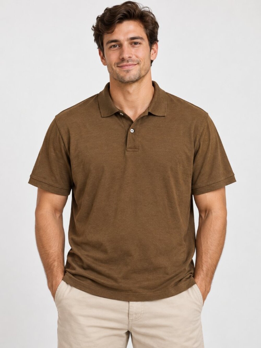 Banana Republic Luxury Touch Performance Polo Men’s XL Brown Cotton Shirt